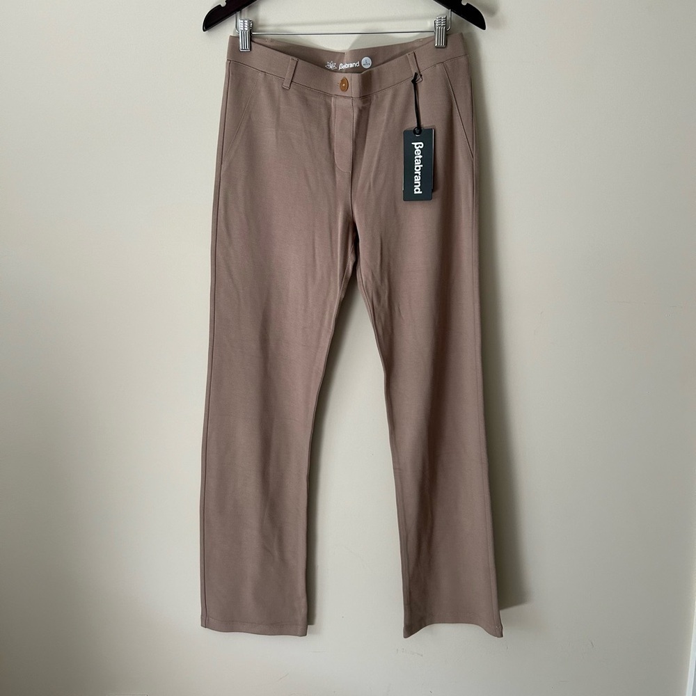 Betabrand Tan Dress Pants Yoga Style Pants Size Large Petite